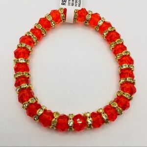 BRACELET ORANGEY RED COLORED BEADS !!